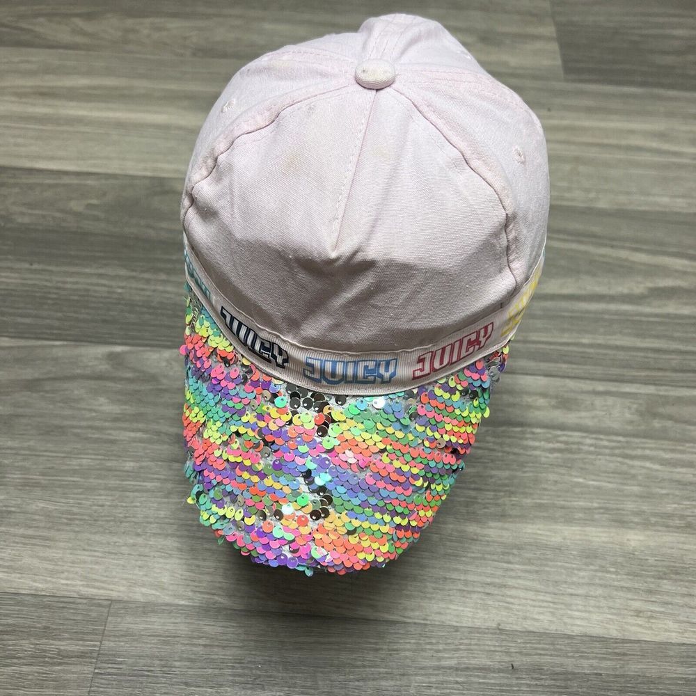 Juicy Couture Hat Cadet Beret Army Hat Youth Kid Pink‎ Rhinestone Bedazzle Shiny